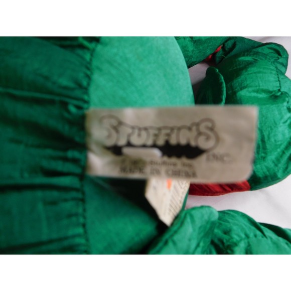 Misfit Toy Plush Puffalump Green Red Elf 1993 Vintage Stuffins Inc. Nylon - Picture 4 of 4